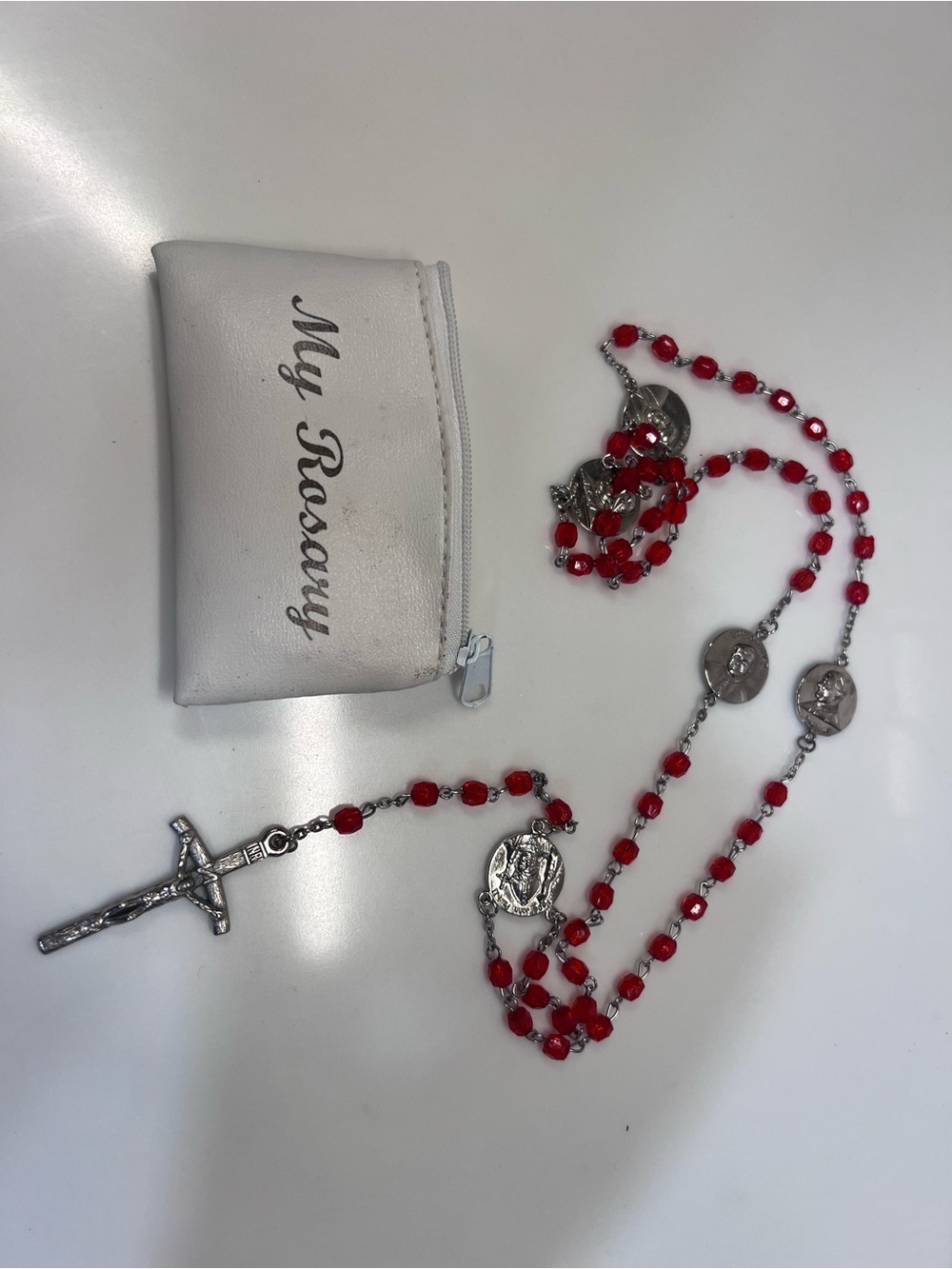 Rosary Beads Pope John Paul II Commemorative with Zipper Pouch 1920-2005